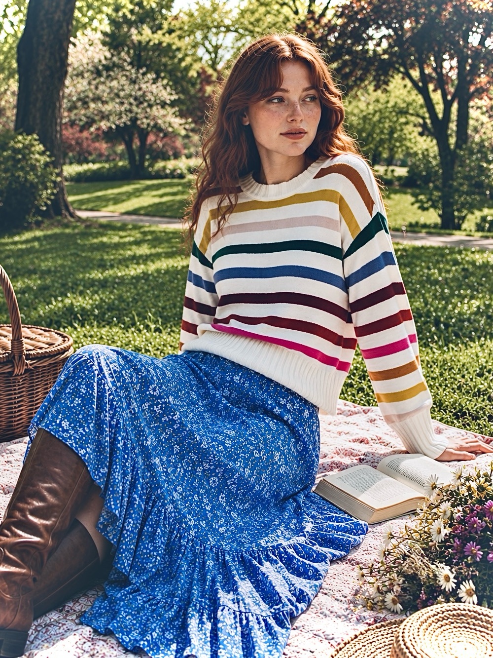 GAP Happy Stripe Crewneck Sweater